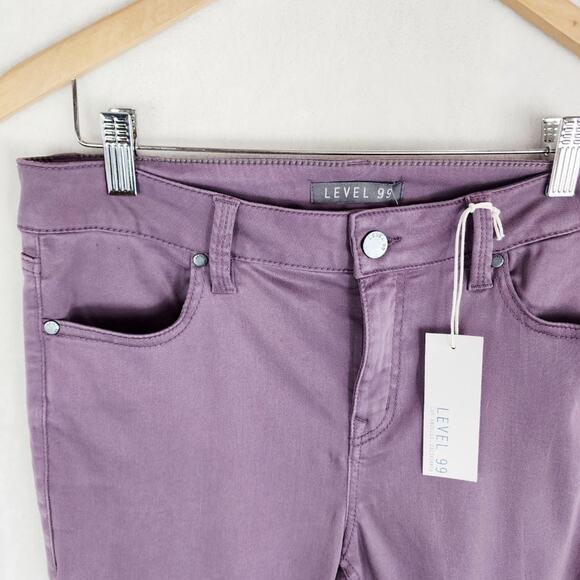 Level 99 Skinny Straight Jeans Women 30 Lily Lavender Tencel High Rise NWT - Picture 4 of 10